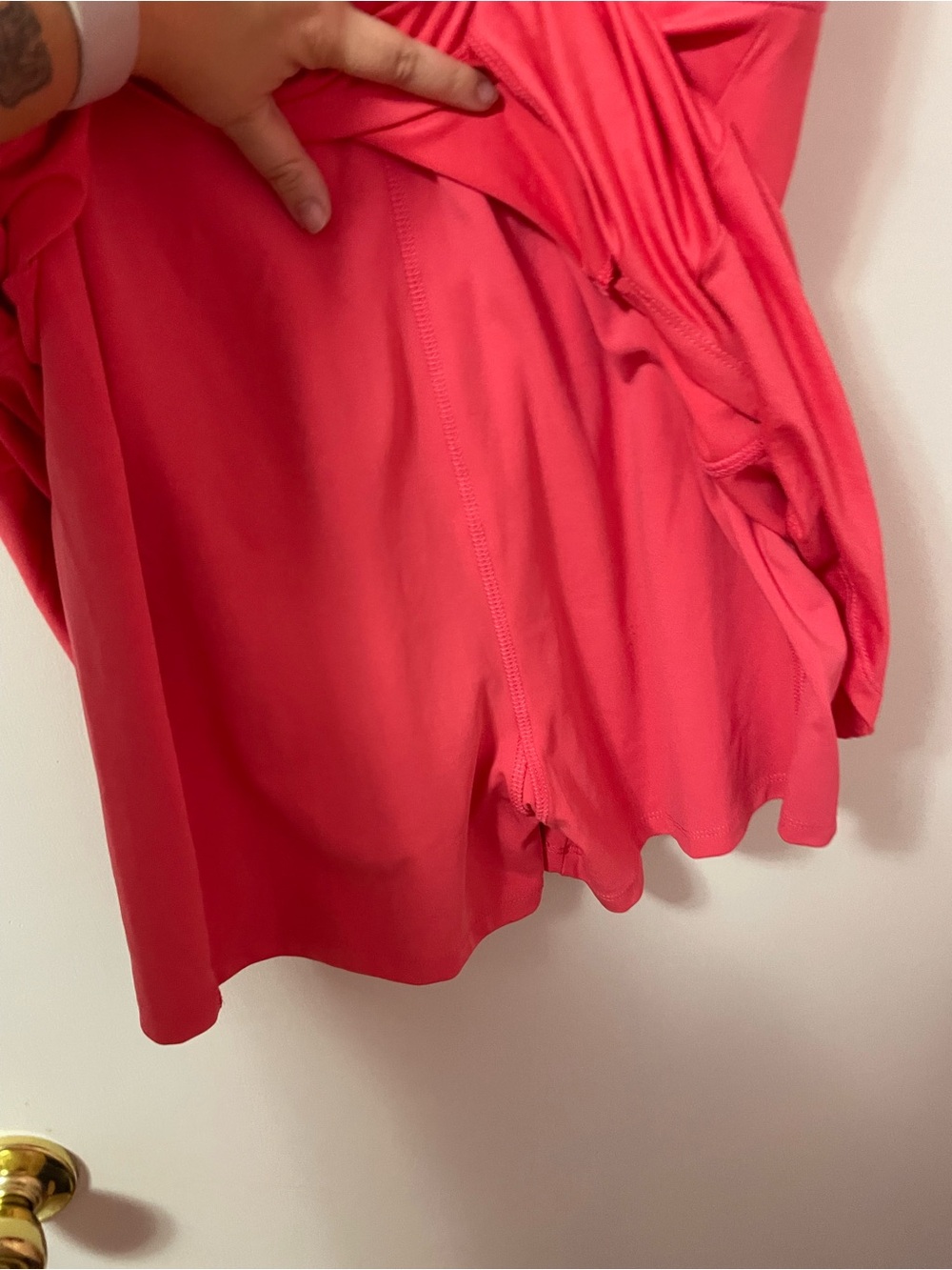 Women's Sleeveless Coral A-Line athletic Dress - Picture 3 of 4
